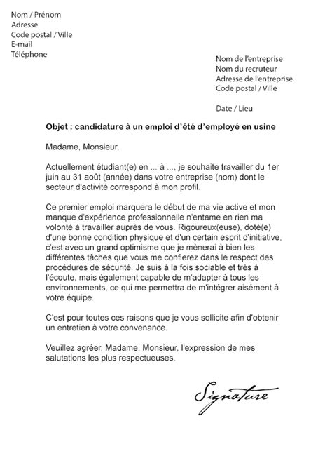 lettre de motivation emploi en usine de confection chanel